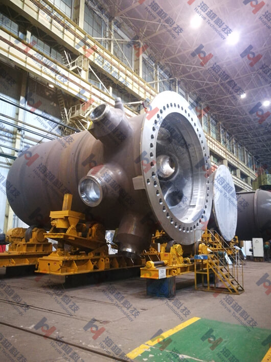核電裝備K2防城港徐大堡穩壓器筒節，CAP1400安注箱筒節的內壁堆焊加熱